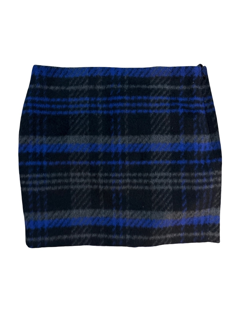 RW&CO. Wool Blend Black and Blue Plaid Mini Skirt - size 10